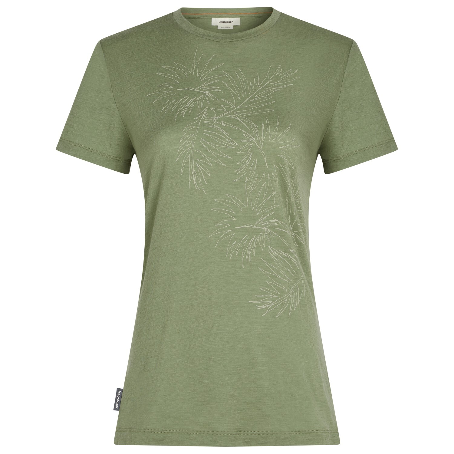 Рубашка из мериноса Icebreaker 150 Tech Lite S/S Winter Floral, цвет Lichen