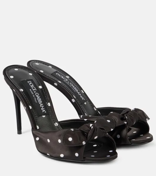 Атласные мюли в горошек Dolce&Gabbana, черный