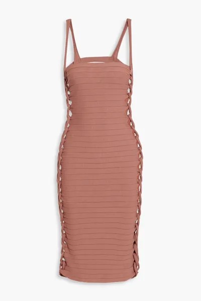 Платье рубчатой ​​вязки с тесьмой Dion Lee, античная роза