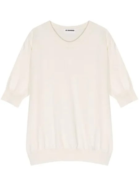 Jil Sander футболка в рубчик, нейтральный цвет