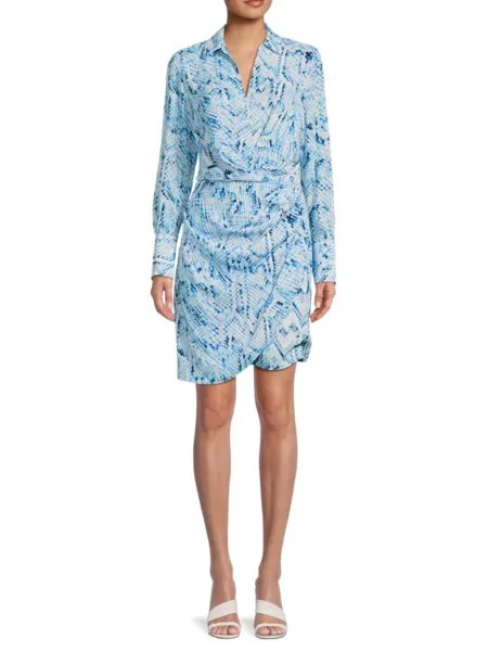 Платье-рубашка со змеиным принтом Calvin Klein, цвет Capri