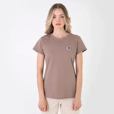 Женская футболка New Balance Wmns Small Logo SS Lifestyle бежевый