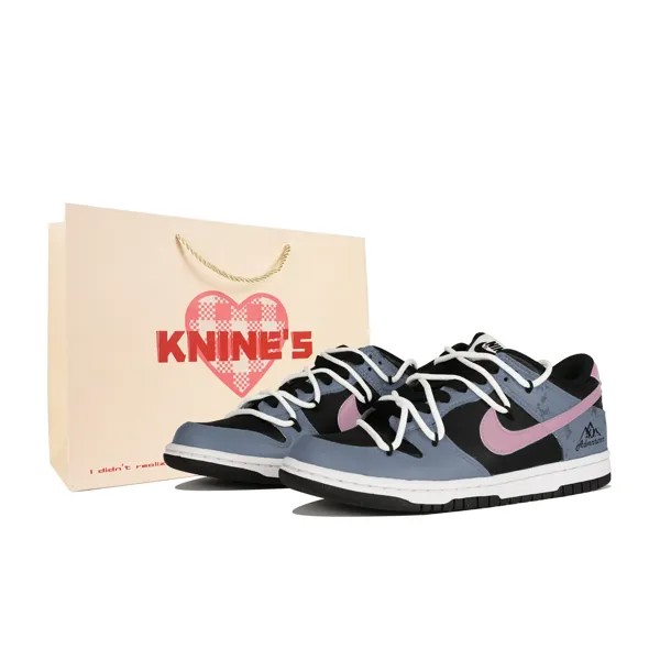 Кроссовки Nike Dunk Skateboarding Shoes Women's Low-top Pink/Black, синий