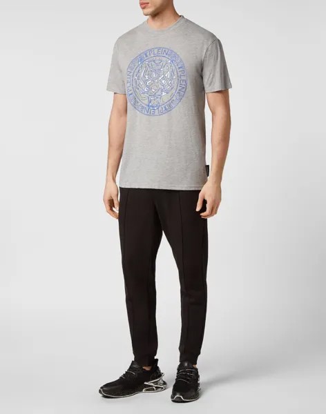 Футболка с круглым вырезом SS Tiger Plein Sport, цвет Grey / Blue