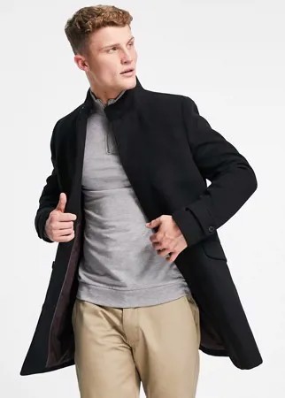 Черное пальто с воротником-стойкой Burton-Черный цвет