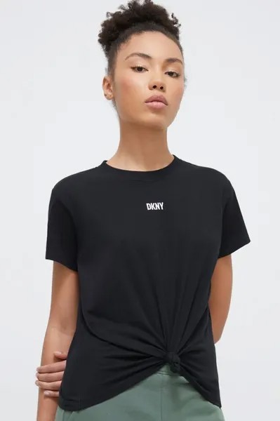 Хлопковая футболка Dkny DKNY, черный