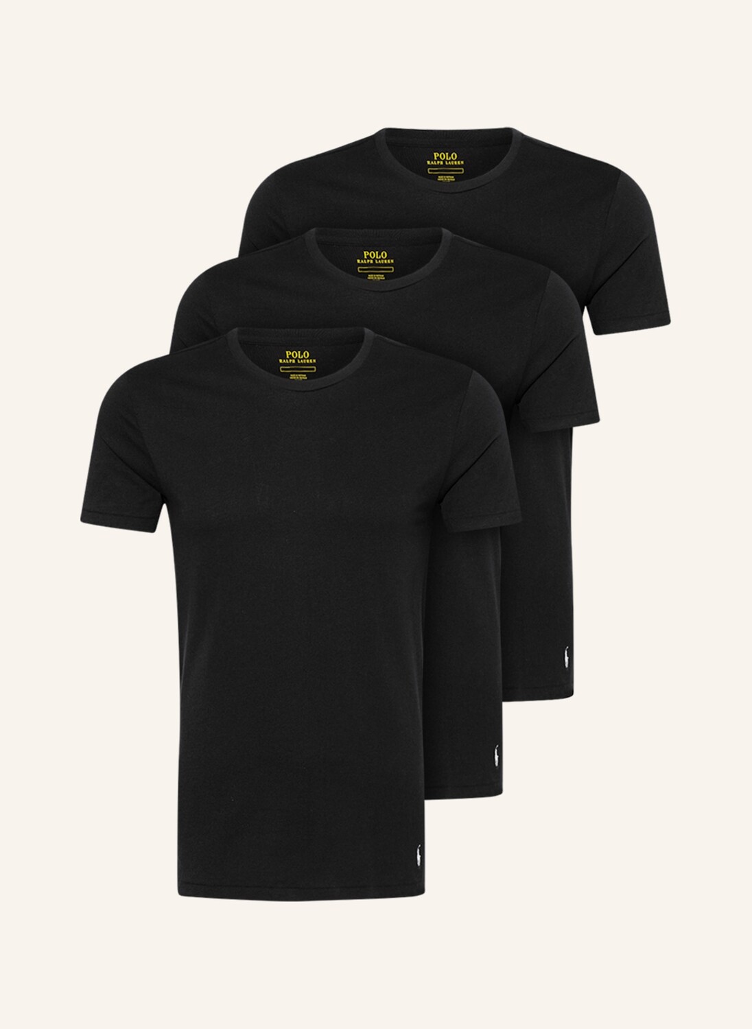 3 пачки футболок Polo Ralph Lauren, черный