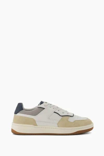 Бежевые спортивные туфли Ted Retro Court Dune London, белый