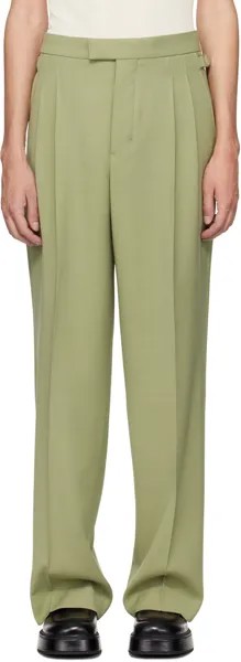 Зеленые брюки со складками Ami Paris