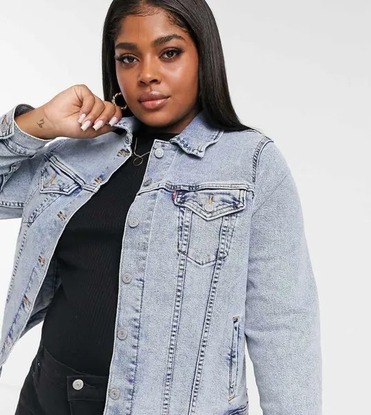 Голубая джинсовая куртка Levi's Plus-Синий