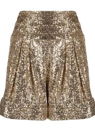 Balmain шорты с завышенной талией и пайетками