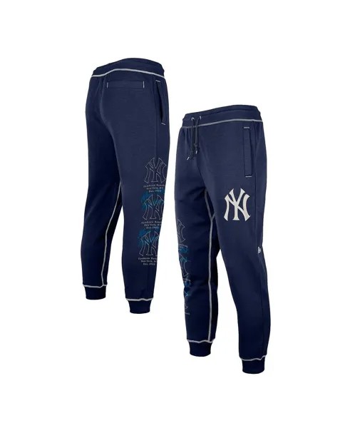 Мужские темно-синие брюки-джоггеры с разрезами New York Yankees Team New Era