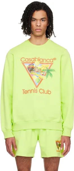 Зеленый свитшот с надписью Afro Cubism Tennis Club Casablanca