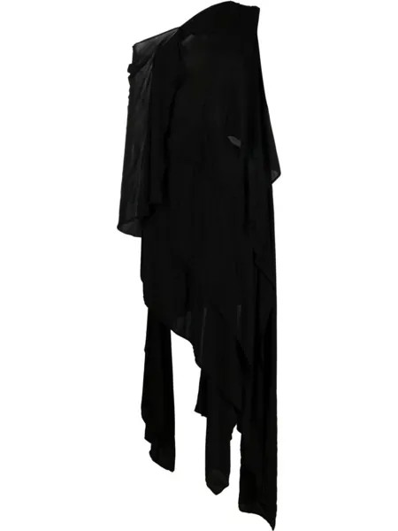 Yohji Yamamoto платье асимметричного кроя, черный