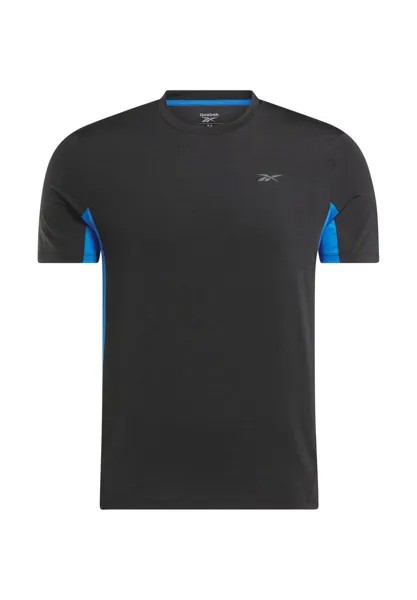 Спортивная футболка Athlete Tee Chill Reebok, черная кинетическая синяя