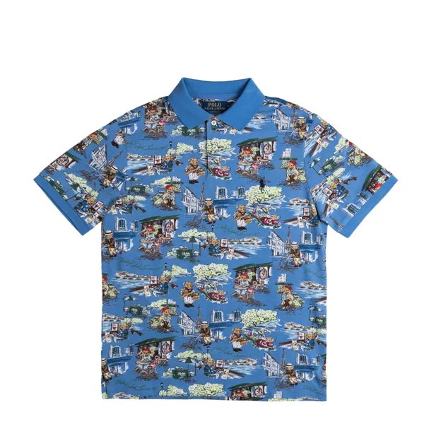 Рубашка Custom Polo Bear Mesh Polo Shirt Polo Ralph Lauren, синий