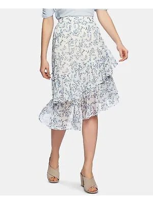 1. Женская белая прозрачная юбка трапециевидной формы длиной до колена с рюшами и цветочным принтом 2.