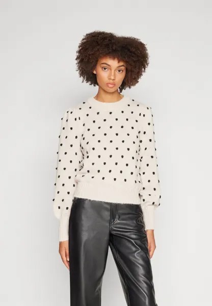 Свитшот JDY JDYSIGRID LIFE ONECK PUFFDOT, цвет cement detail/black dots