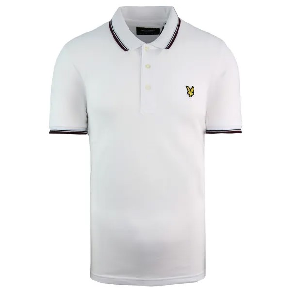 Белая мужская рубашка-поло с кружевом Lyle & Scott, белый