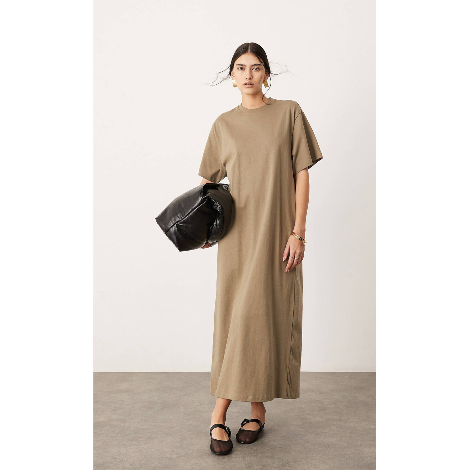 Платье Asos Edition Premium With Pockets, хаки