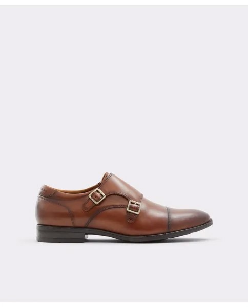 Коричневые мужские туфли с пряжками из кожи Aldo, коричневый