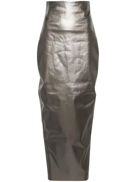 Rick Owens джинсовая юбка Dirt Pillar, серый
