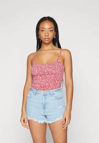 Топ Bare Ruched Tank Hollister Co., цвет red ditsy​