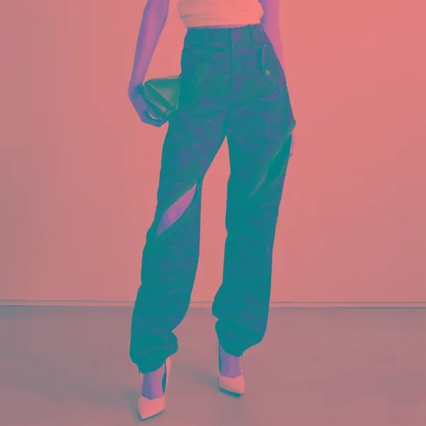 Женские джинсы, весна 2023, новые нестандартные декоративные камуфляжные брюки на молнии, модные хлопковые джинсовые брюки-карго в Корейском ...