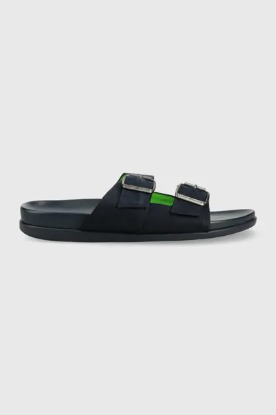 Замшевые шлепанцы HILFIGER NUBUCK BUCKLES SANDAL Tommy Hilfiger, темно-синий