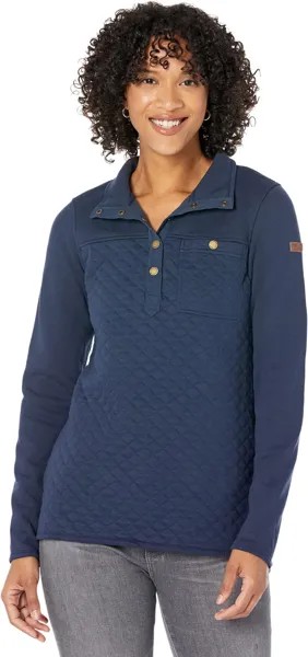Толстовка Quilted Sweatshirt Mock Neck Tunic L.L.Bean, цвет Classic Navy