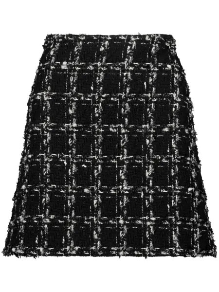 Giambattista Valli твидовая юбка А-силуэта, черный