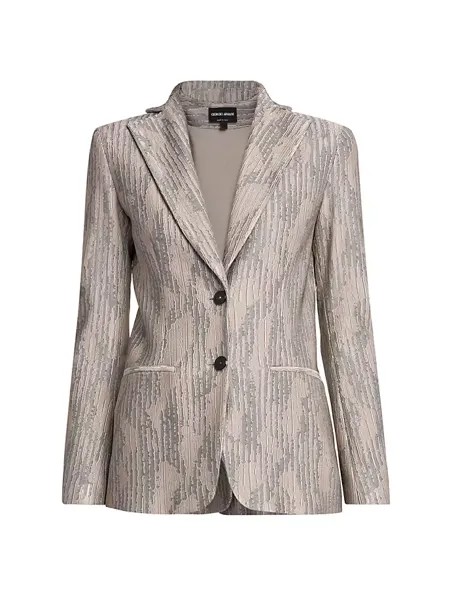 Жаккардовая куртка в тонкую полоску Giorgio Armani, цвет fantasia