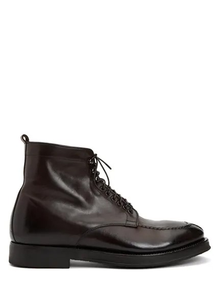 Темно-коричневые мужские кожаные ботинки Alberto Fasciani