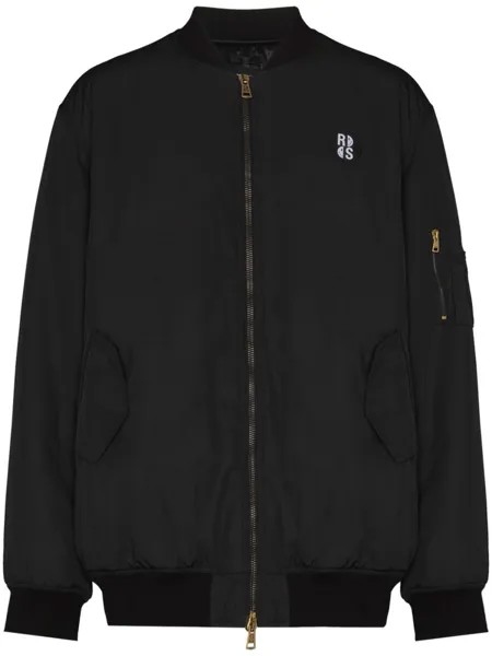Raf Simons бомбер с нашивкой-логотипом, черный
