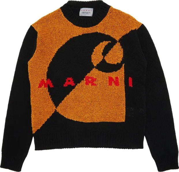 Свитер Marni x Carhartt WIP Roundneck Sweater 'Black', черный