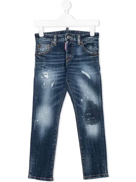 Dsquared2 Kids джинсы средней посадки с эффектом потретости