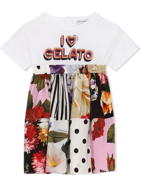 Dolce & Gabbana Kids платье-футболка с надписью