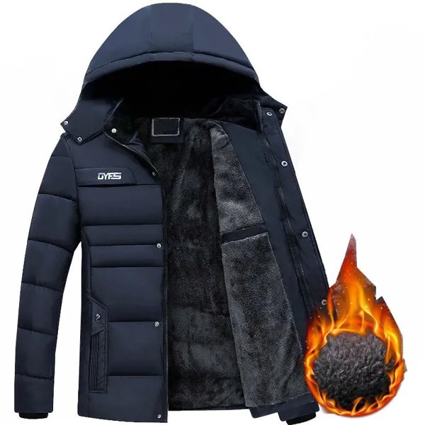 Толстая теплая зимняя парка, Мужская Флисовая зимняя куртка с капюшоном, пальто, военные уличные спортивные куртки, пальто, уличная одежда, ...