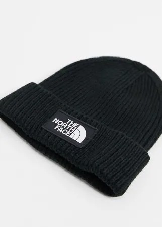 Черная шапка-бини с отворотом и логотипом The North Face-Черный цвет