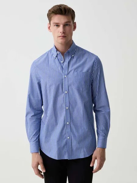 Полосатая рубашка обычного кроя с карманом Ovs, цвет white/blue