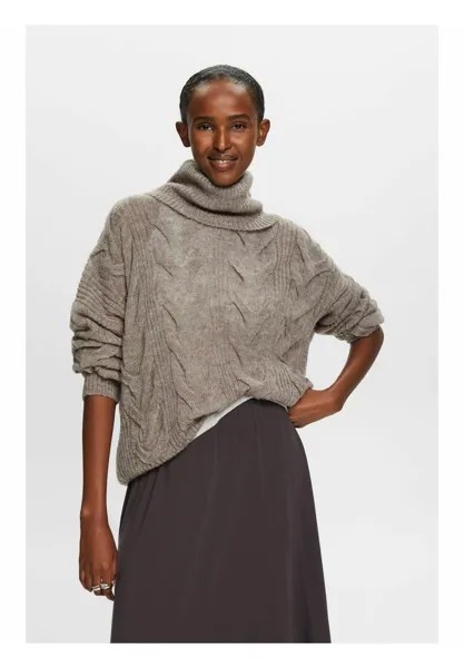 Свитшот Esprit СВИТЕР, цвет brown grey