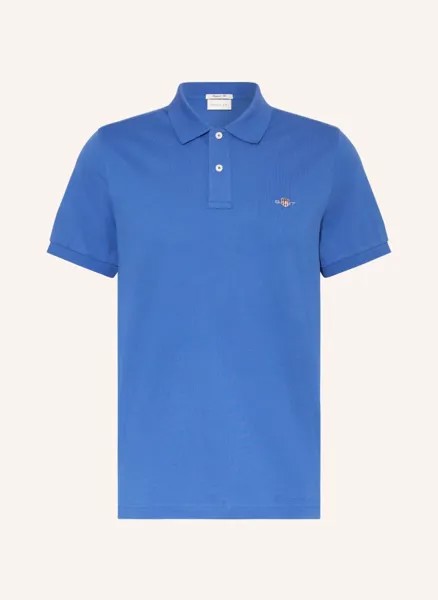 Рубашка-поло из пике стандартного кроя Gant, синий