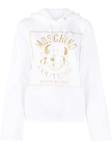 Moschino худи с кулиской и логотипом