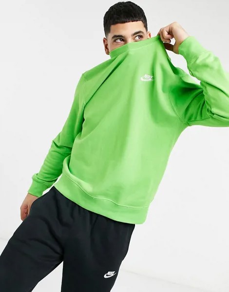 Зеленый свитшот с круглым вырезом Nike Club-Зеленый цвет