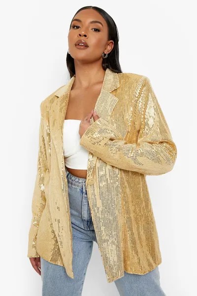 Пиджак с пайетками Boohoo, золотой