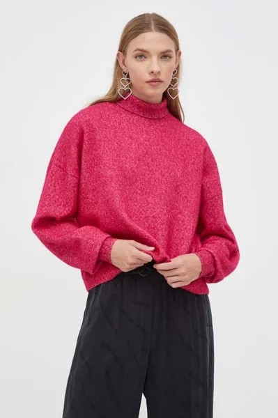 Шерстяной свитер Hugo, розовый