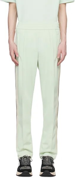 Зеленые спортивные брюки в полоску Palm Angels, цвет Mint/Off white