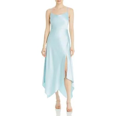 Женское атласное вечернее платье миди цвета морской волны BHFO 6705