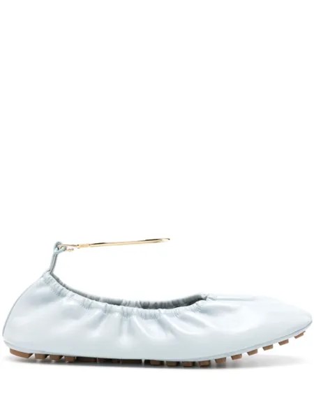 Кожаные балетки Filo FENDI, синий