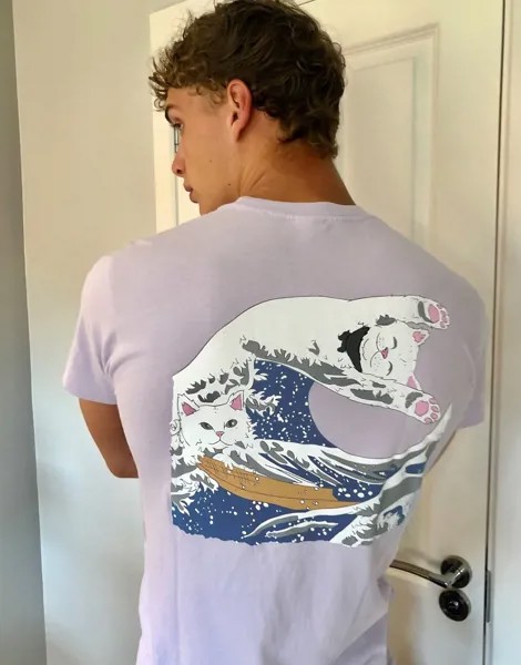 Лавандовая футболка с принтом на спине RIPNDIP-Фиолетовый